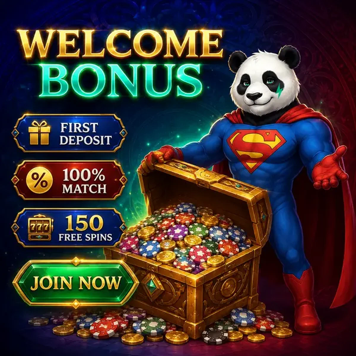Bruno de Panda presenteert welkomstbonus schatkist bij Bruno Casino