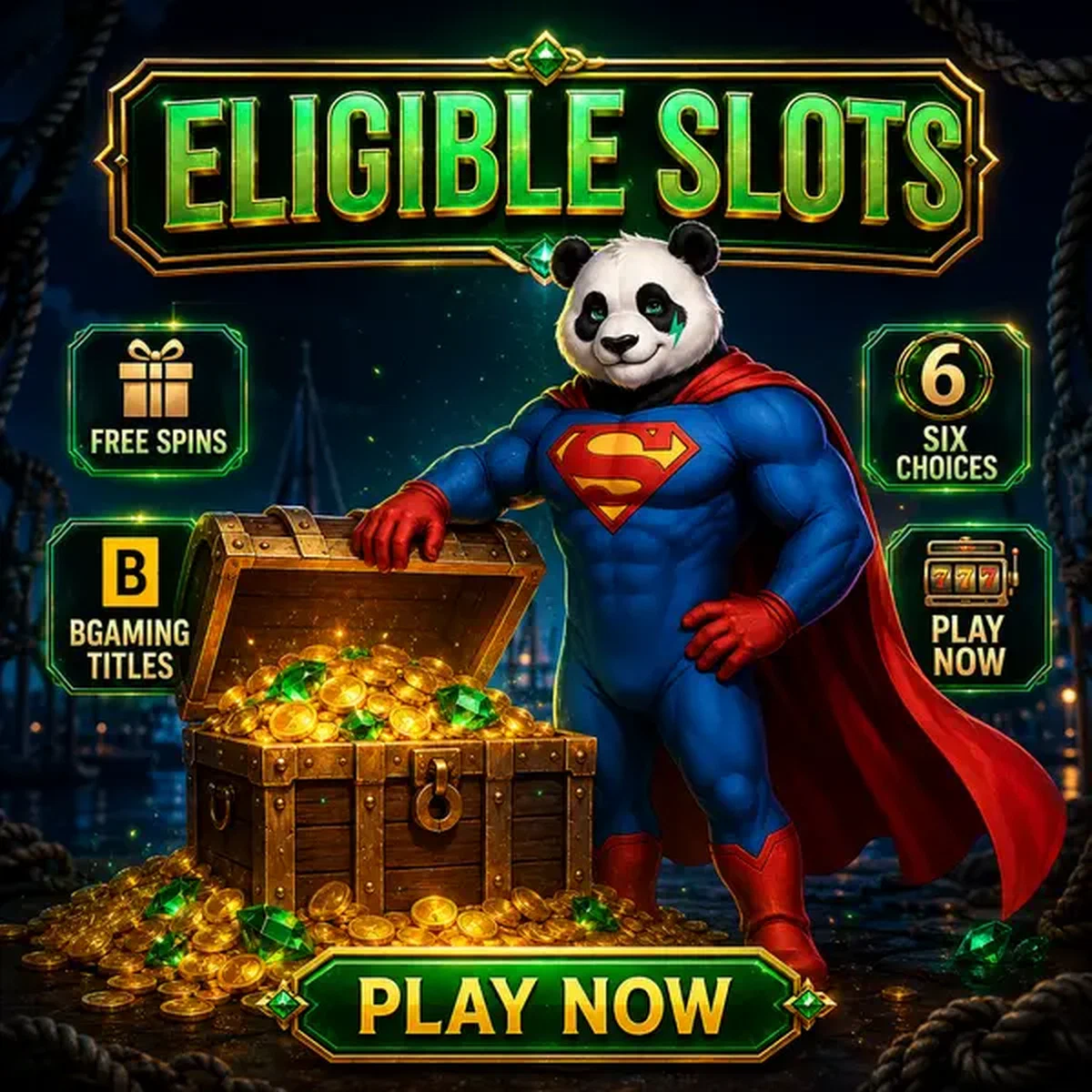 Bruno de Panda bewaakt schatkist met gratis spins bij Geschikte Slots en Provider-selectie